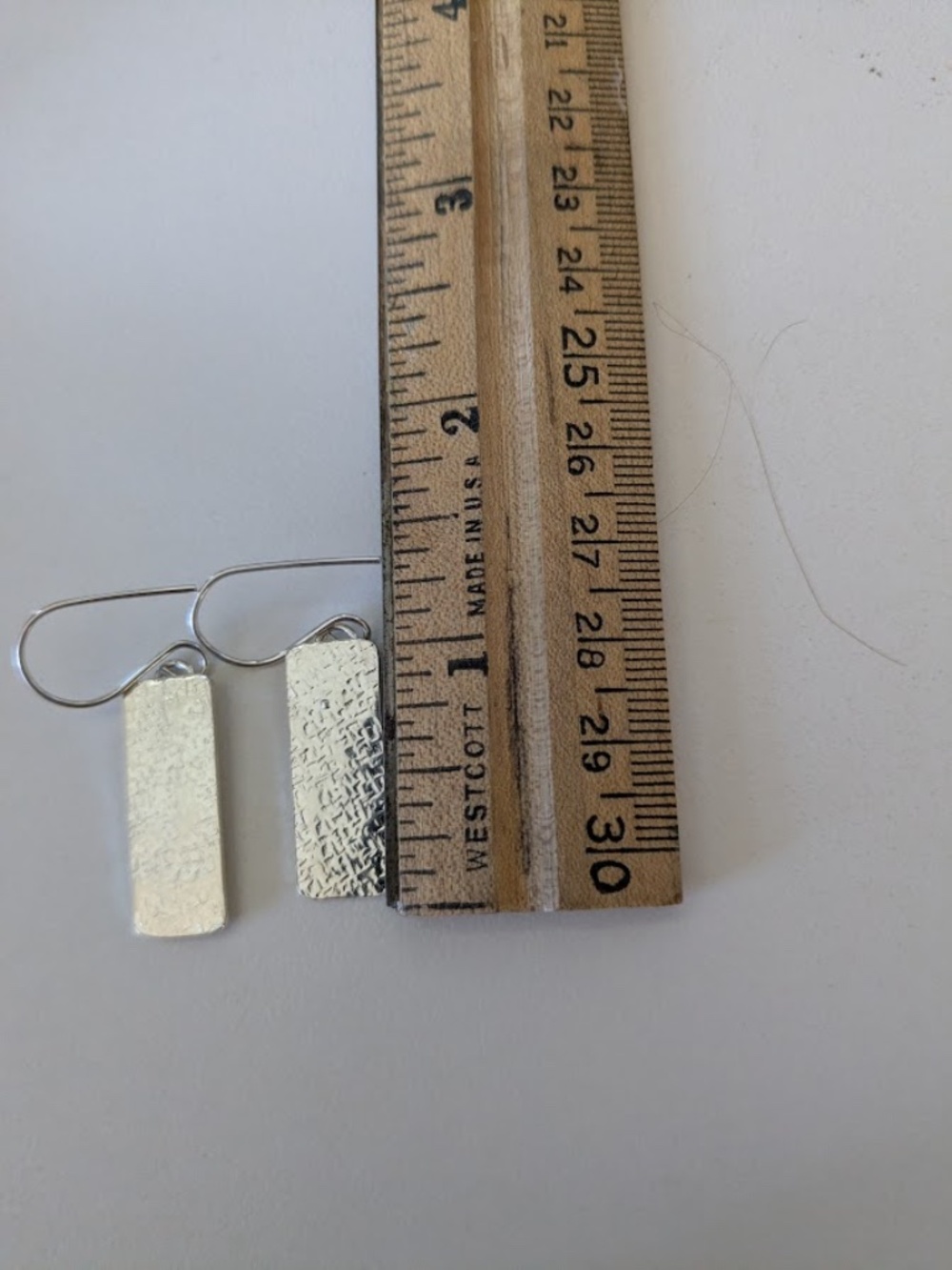 Minimalist Sterling Silver Rectangular Drop Earrings by Saucy Jewelry